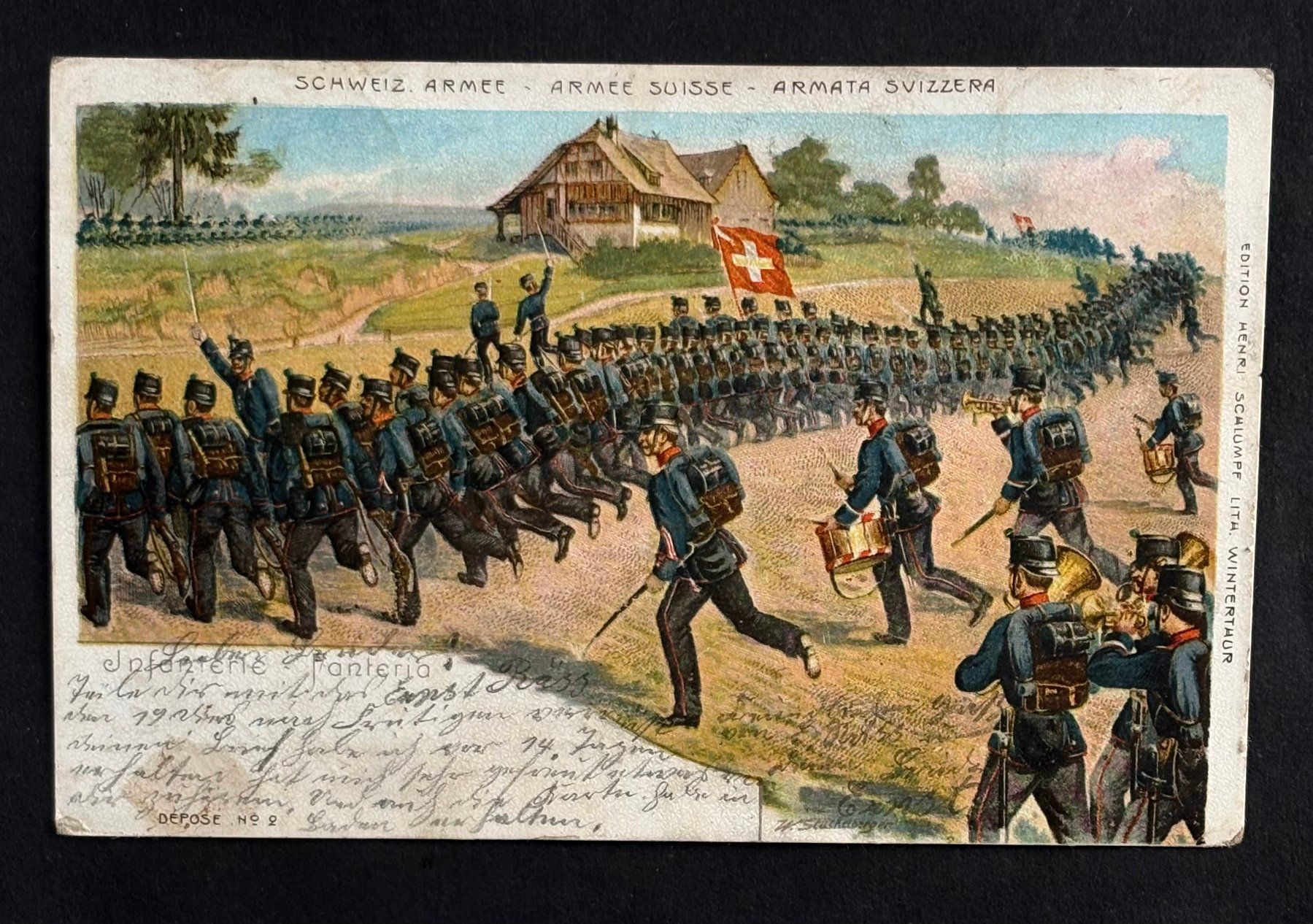 Ansichtskarten: ANSICHTSKARTE SCHWEIZER ARMEE INFANTRIE 1904 – Gebraucht aus Ostermundigen von Kari1937
