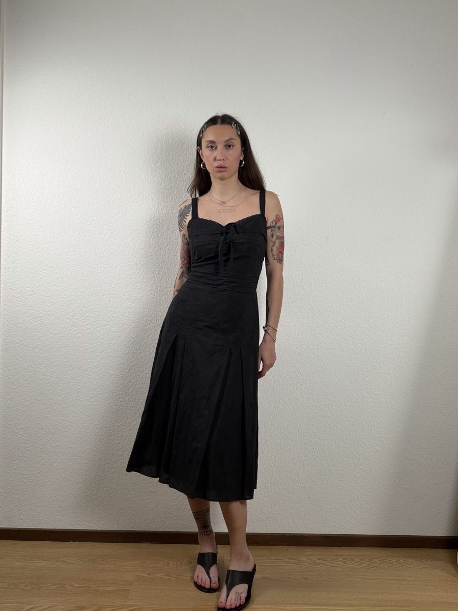 Vestiti: black summer cotton midi dress  – Usato da Knonau venduto da Grapesvintage 4