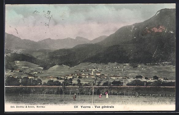 Ansichtskarten: AK Yvorne, Vue générale, 1909 – Gebraucht aus Berlin von bartko-reher