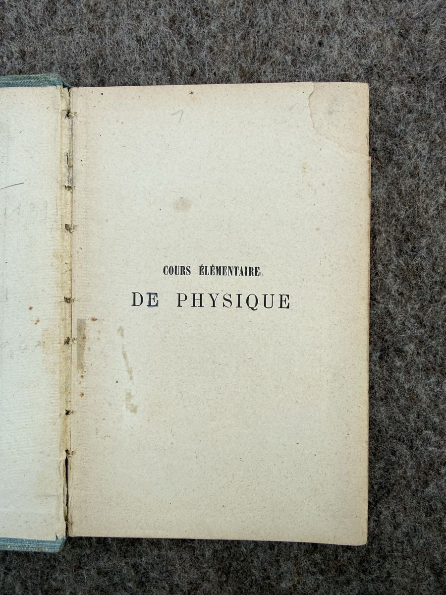 Livres: Cours élémentaire de Physique Lemoine Vincent 1924 – D'occasion à Fribourg par Ardoffel 1