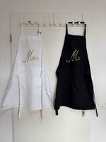 Kochschürzen Mrs & Mr Set schwarz weiss neuwertig