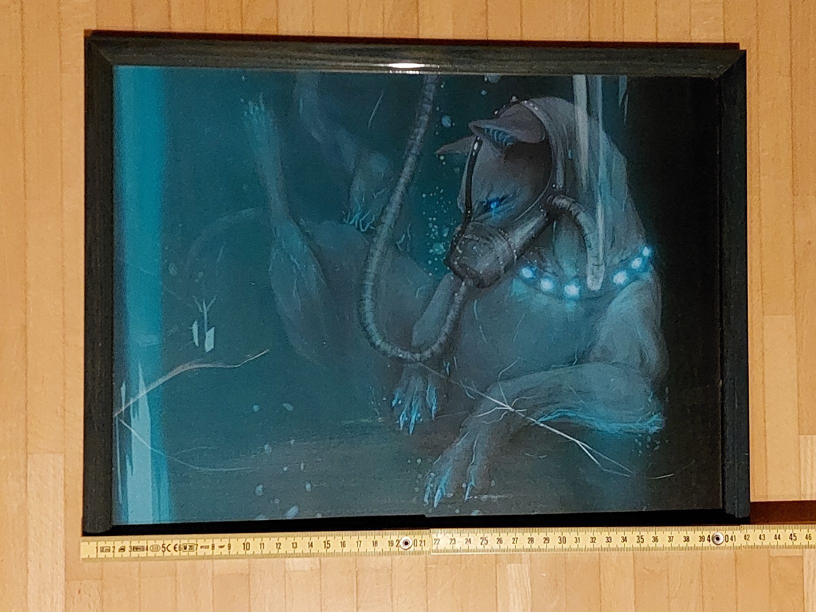 Foto & Immagini: Wolf im Wassertank, Druckbild original visiert, Kunst Tiere – Nuovo (secondo la descrizione) da Winterthur venduto da Belzarek 1
