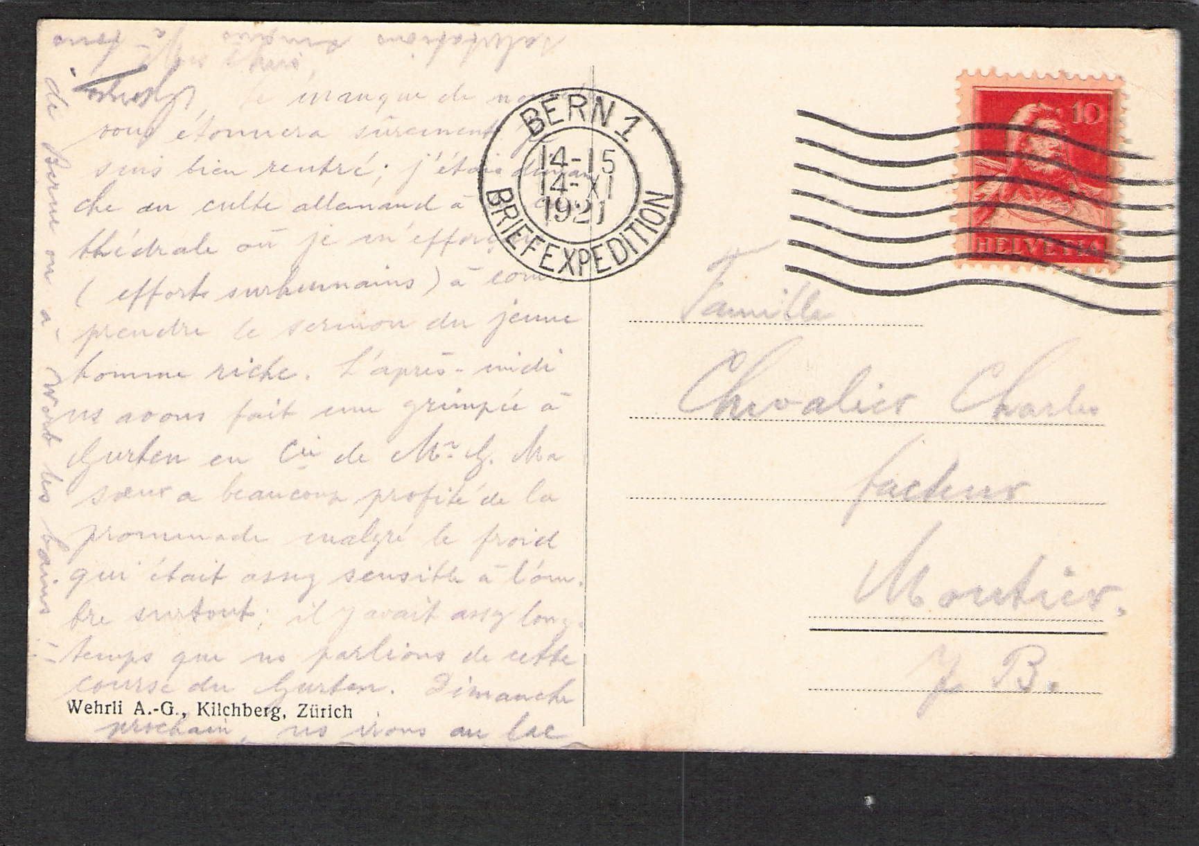 Cartoline postali: AK Bern Münster , 1921 – Usato da Reichenburg venduto da ibiza18 1