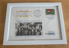 Fussball Briefumschlag Länderspiel Schweiz-Ungarn Basel 1...