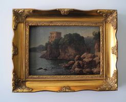 Italienische Mittelmeer Küstenlandschaft mit Villa