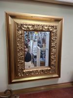 Goldiger Spiegel mit Rahmen, Vintage Style, 