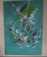 Gemälde,handgemalt, Federdesign,50×70