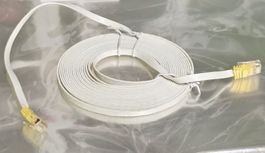 Ethernet Kabel RJ45 - Weiss - Flach - 5m