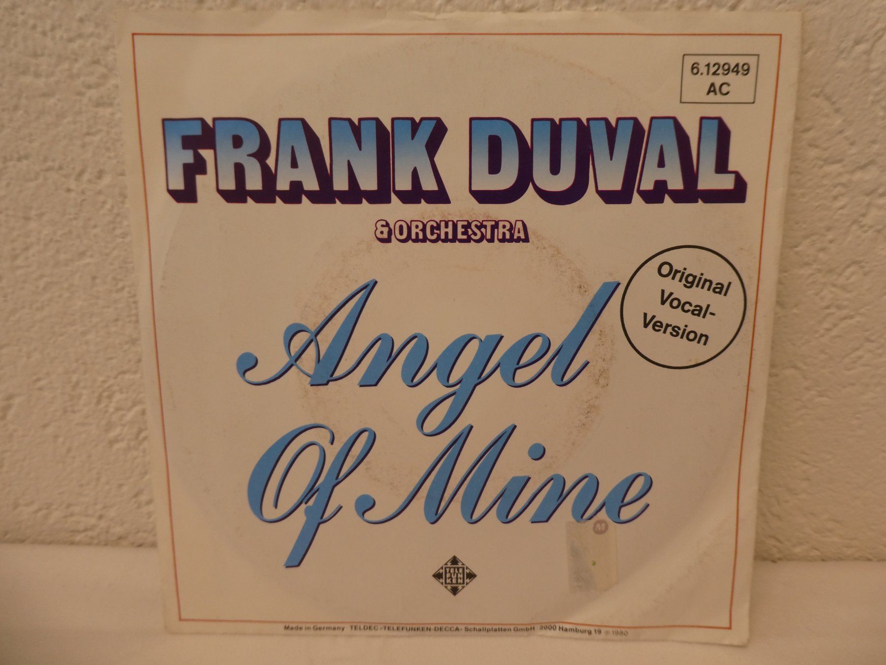 Dischi in vinile: Frank Duval Angel of Mine Single – Usato da Tann venduto da Charly65