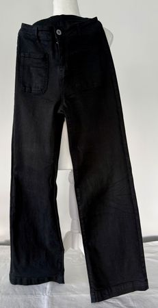 Schwarze Weite Marlene Jeans Hose Grösse 36 NEU