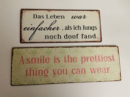 Blechschilder Spruch Set 2Stück Dekoschilder Retro NEU