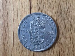 1 One Shilling 1962 Englisches Wappen Drei Löwen Münze