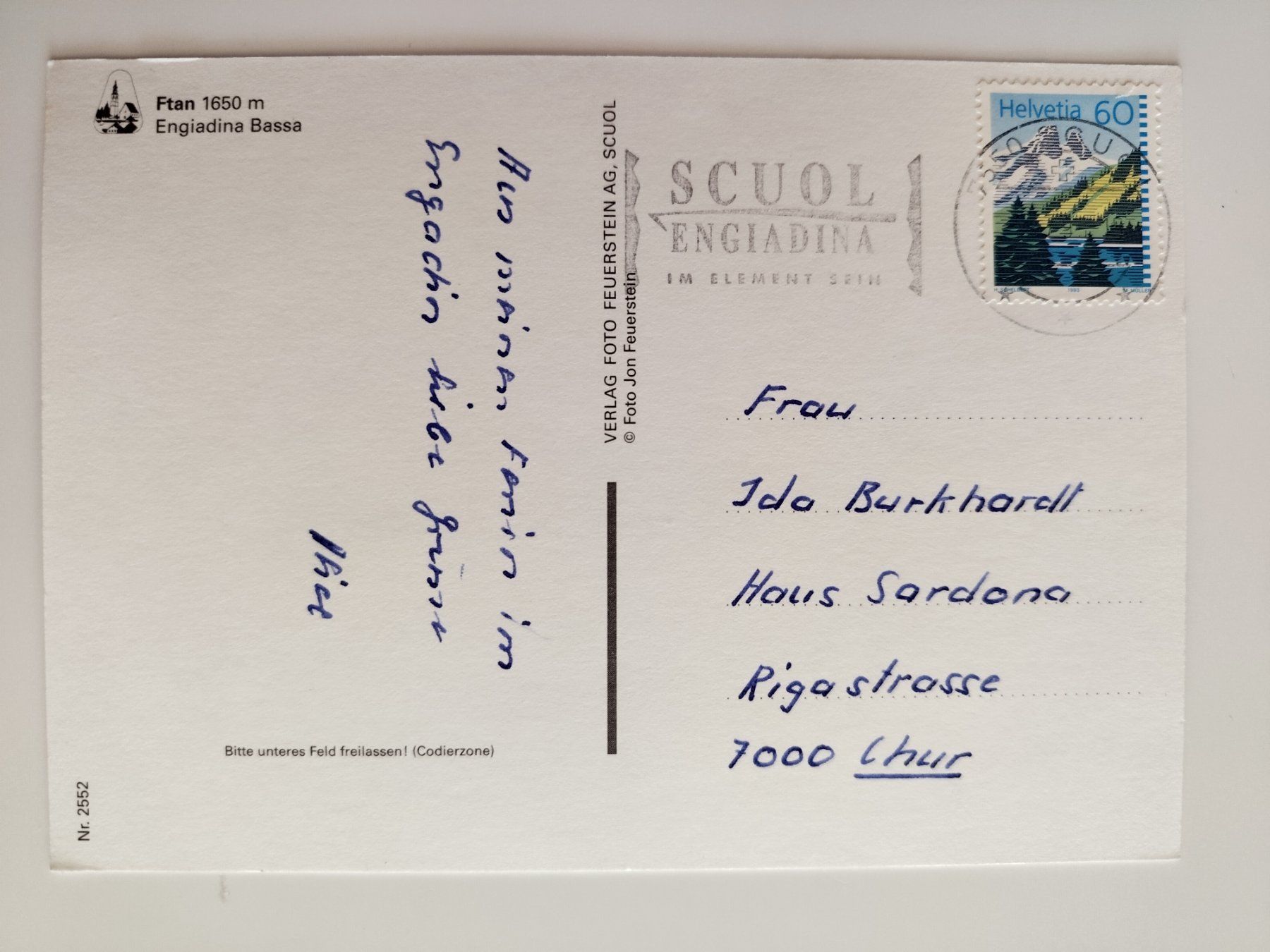 Cartoline postali: Ftan, Graubünden, Sommer-Feeling! – Usato da Ohmstal venduto da Lebensfreude05 1