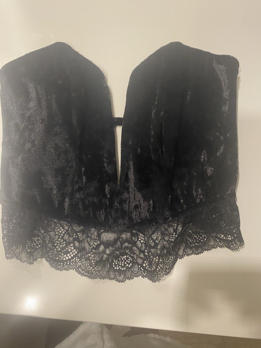 Intimissimi Top: Schwarzes Samt Bustier mit Spitze, Grösse S, Intimissimi – Nuovo (secondo la descrizione) da Jona venduto da Prada1969 1