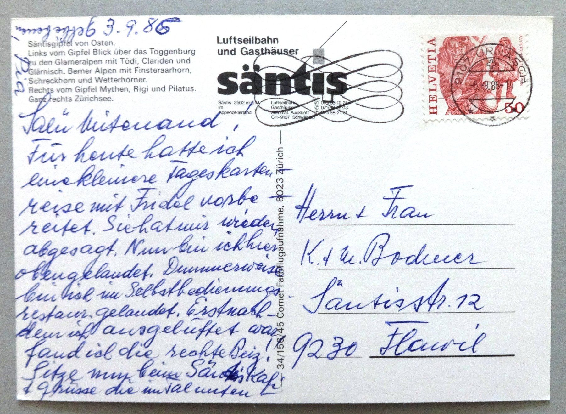 Cartoline postali: Säntisgipfel von Osten – Usato da Fétigny venduto da Billy2miny 1