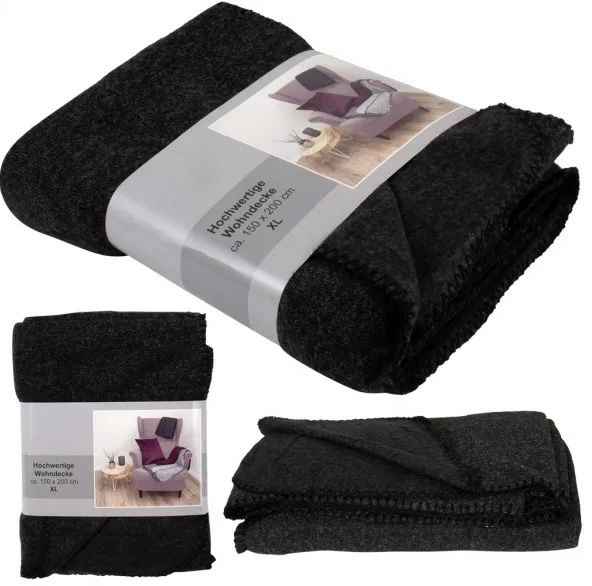 Coperte: Kuscheldecke Strickoptik 200x150cm dunkelgrau – Nuovo e nell'imballaggio originale da Basel venduto da Seifehuesli