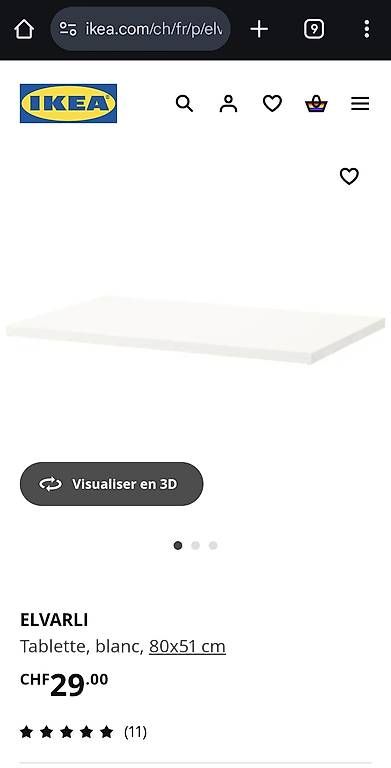 Étagères: Tablette blanche Ikea Evarli 80 x 51 – D'occasion à La Chaux-de-Fonds par vorlure