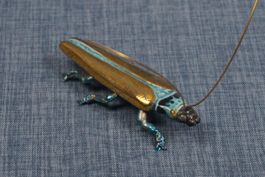Käfer Metall blau gold