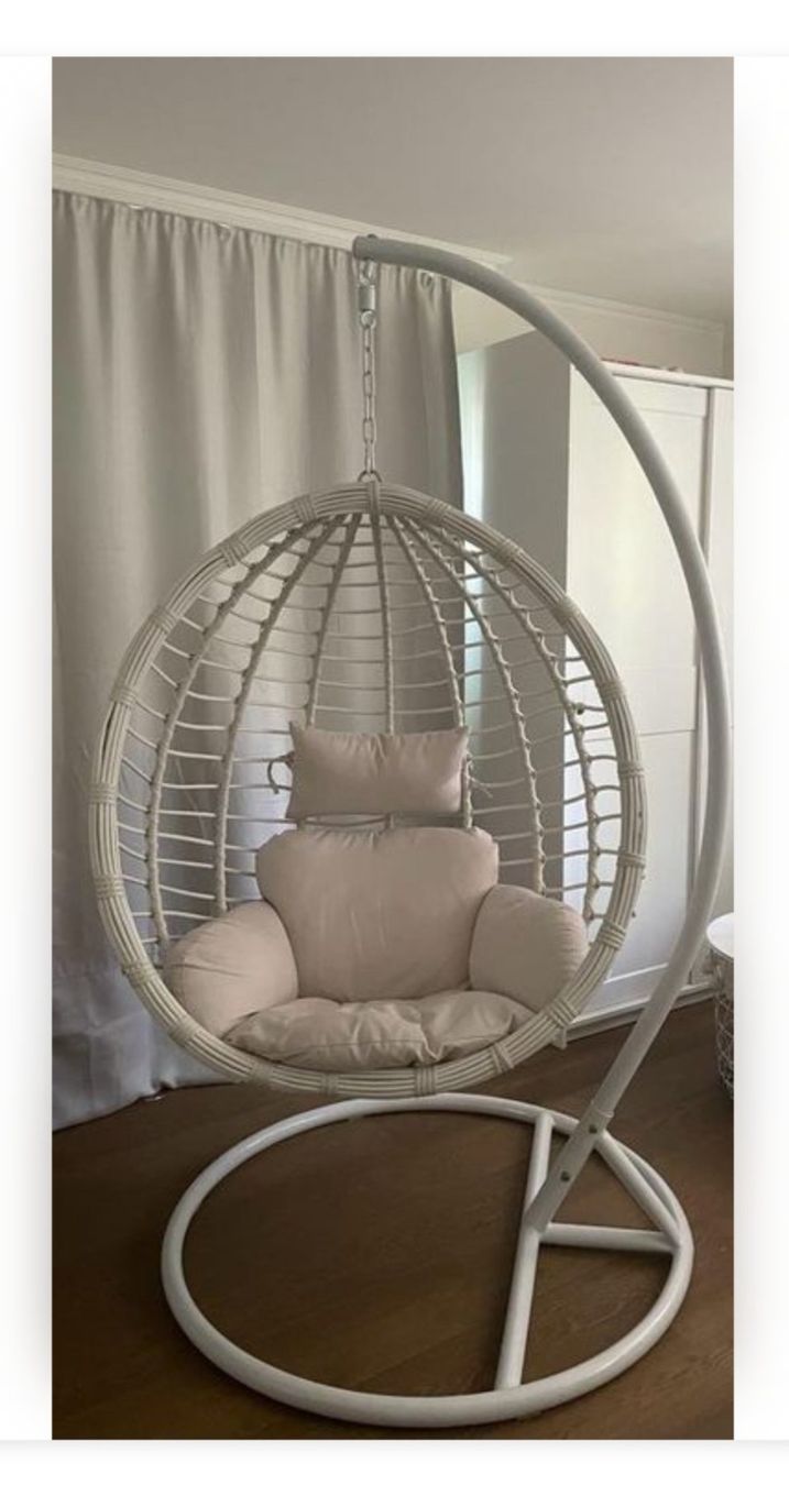 Beliani Poltrone pensili da giardino: Hängesessel weiss / fauteuil suspendu blanc – Usato da Fribourg venduto da melina04