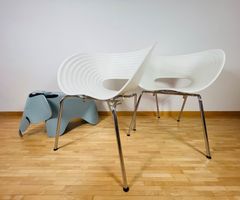 2 Vitra Tom Vac Stühle von Ron Arad - Weiss