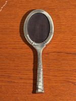 Vintage Italian Pewter Tennis Racket Picture Frame