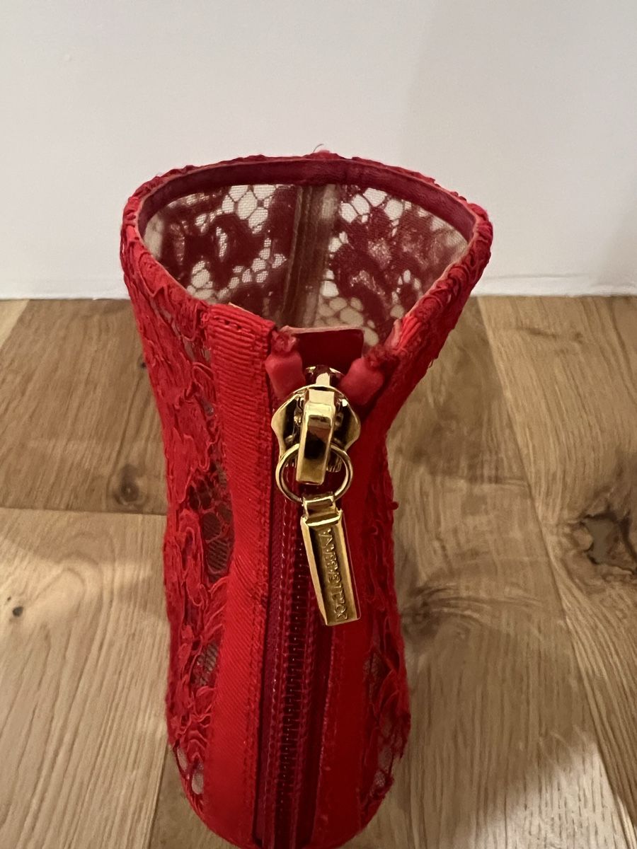 Dolce & Gabbana Scarpe da donna: Bottines Dolce&Gabbana dentelle rouge 38 – Usato da Lutry venduto da roxypoxy 2