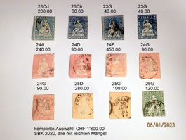 Lot Strubel, 15 Stück diverse Ausgaben. Kat. 2020 Fr. 1'800