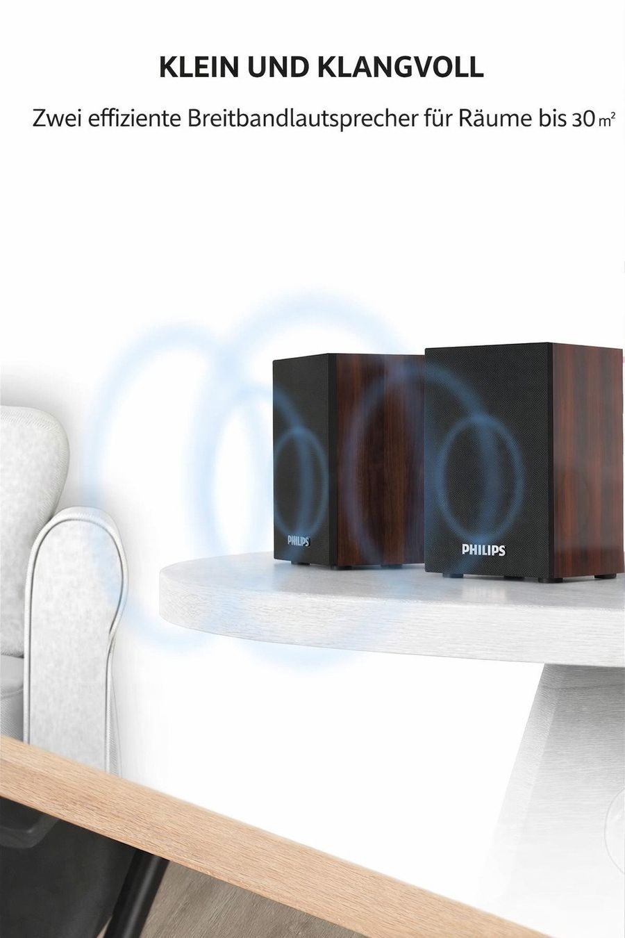 Philips Casse acustiche: Philips SPA20 Bluetooth Stereo-Lautsprecher | Holzgehäuse | – Nuovo e nell'imballaggio originale da Winterthur venduto da SwissTechStore 4