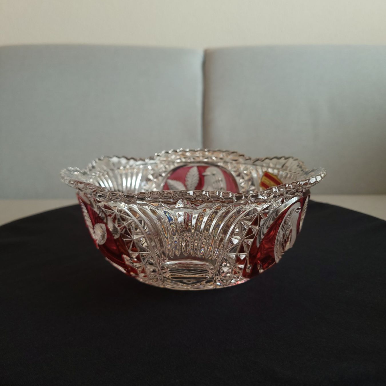 Schalen: 70er J.Deutschland/Hofbauer/Kristallschale Ruby Red Byrdes – Gebraucht aus Savièse von qm2710 1