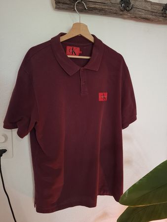 Polo Shirt Calvin Klein Weinrot Grösse XL guter Zustand