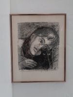 Lithographie von Max Truninger hinter Glas