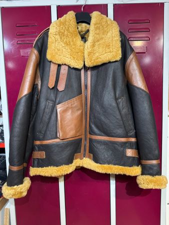 NOBLE HOUSE BOMBARDIER SHEARLING SHEEPSKIN JACKET SZ: 4XL