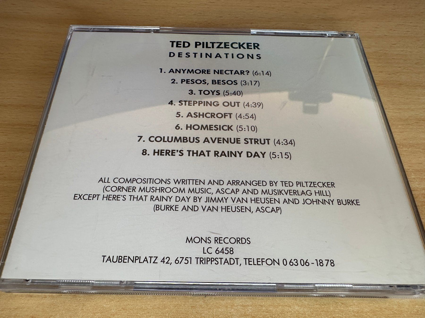 CD: Ted Piltzecker – Destinations – Usato da Rikon im Tösstal venduto da Alpenmutz 1