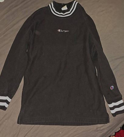 Champion Reverse Weave Striped Trim Crewneck