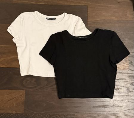Zara Crop Top Set, Schwarz & Weiss, S