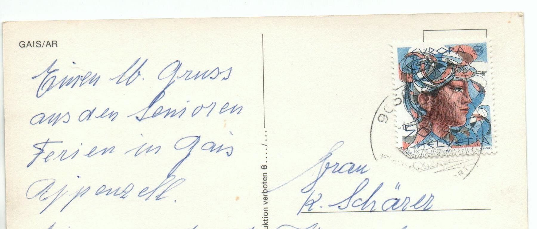 Cartoline postali: GAIS Flugaufnahme Bahnhof mit Bahn – Usato da Jona venduto da philajona 1