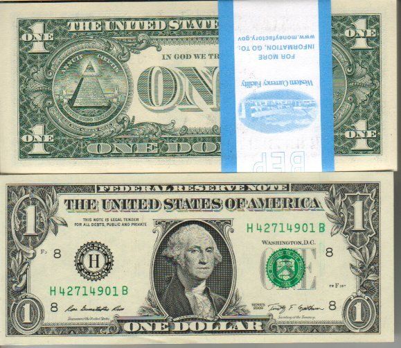 Banconote: 1 Dollar 2009 unz bankfrisch – Nuovo e nell'imballaggio originale da Gelterkinden venduto da Cakir
