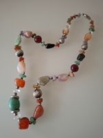 schöne Steinkette 1970/80ern Vintage Amethyst Jaspis