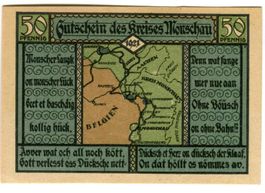 Notgeld "50 Pfennig.  Monschau 1921"