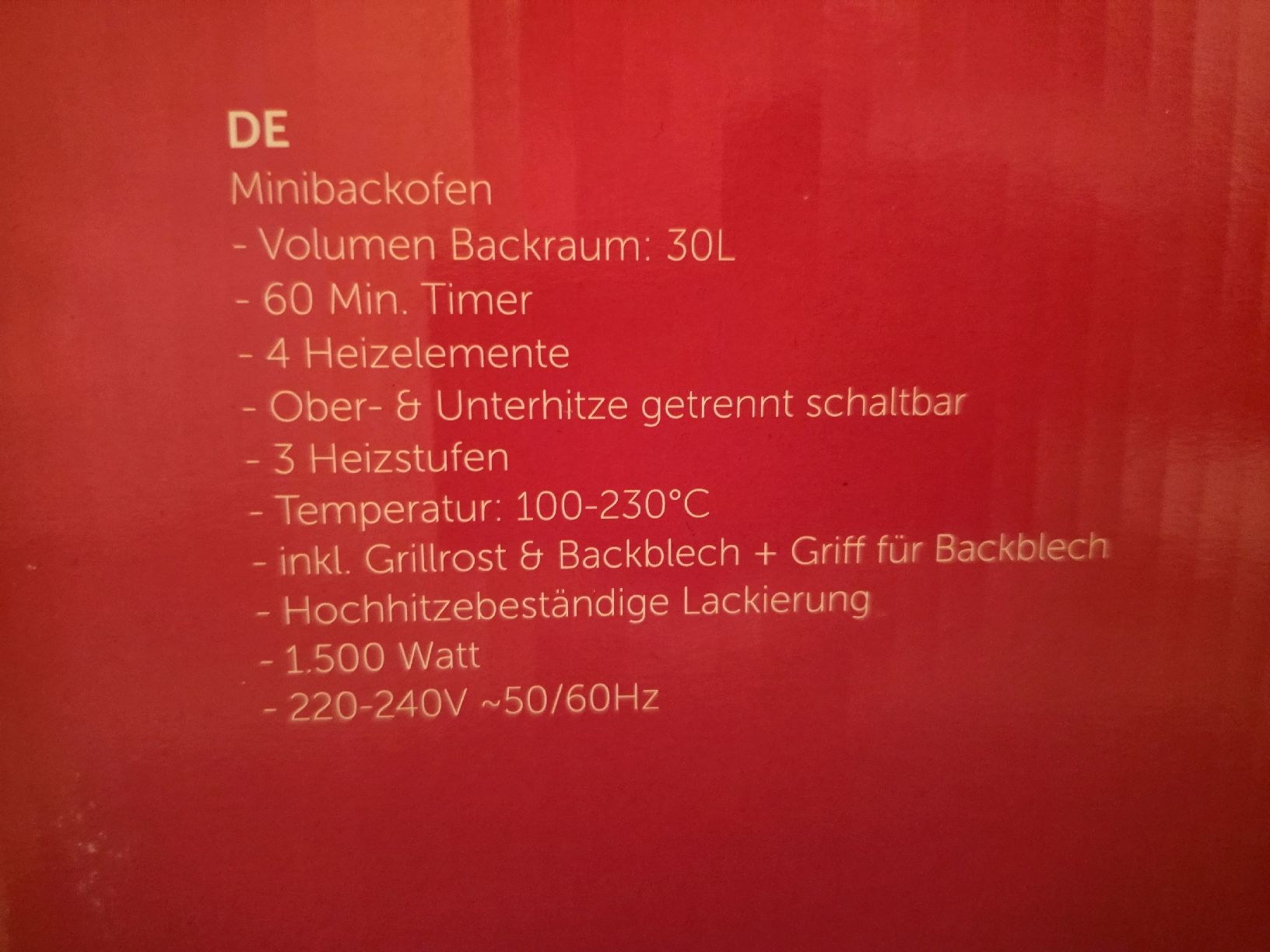 Forni: Deski Minibackofen 30 Liter einmal gebraucht – Nuovo (secondo la descrizione) da Hermrigen venduto da Dauphin68 3
