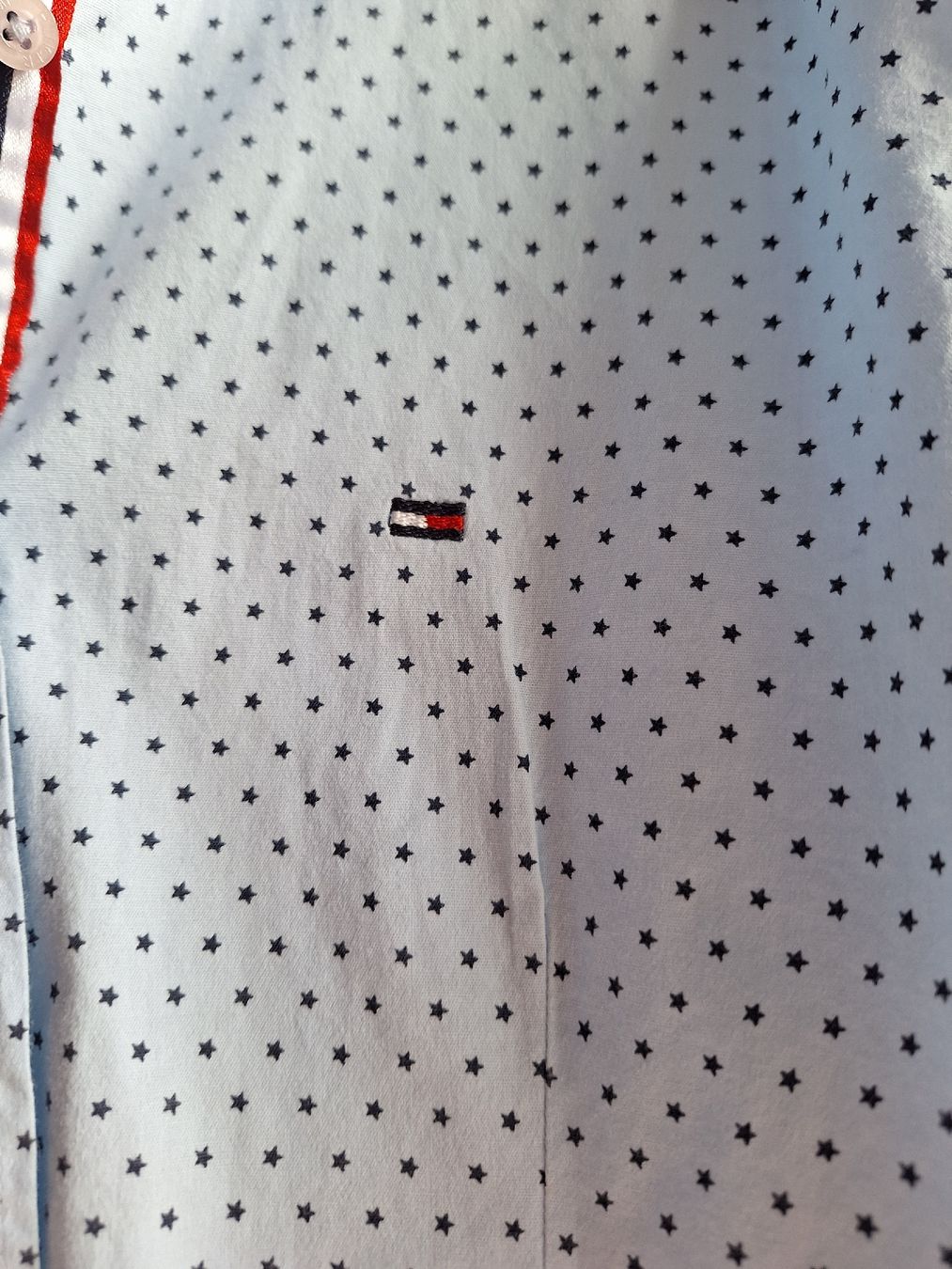 Tommy Hilfiger Camicette: Tommy Hilfiger Hemd hellblau mit Sternen Grösse L – Usato da Utzigen venduto da Velvet8 1