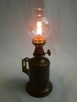 Antike französische Messinglampe "Lampe-Olympe"