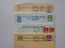 GANZSACHE STADT-TURNVEREIN ST. GALLEN 1920 - 1925