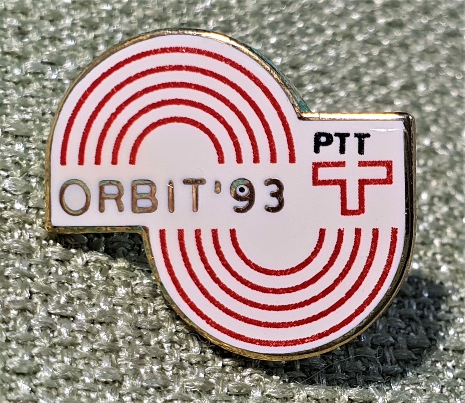 Plaketten & Abzeichen: O599 - Pin Die Post PTT   ORBIT'93 – Gebraucht aus Reinach BL von Boston-Verkauf