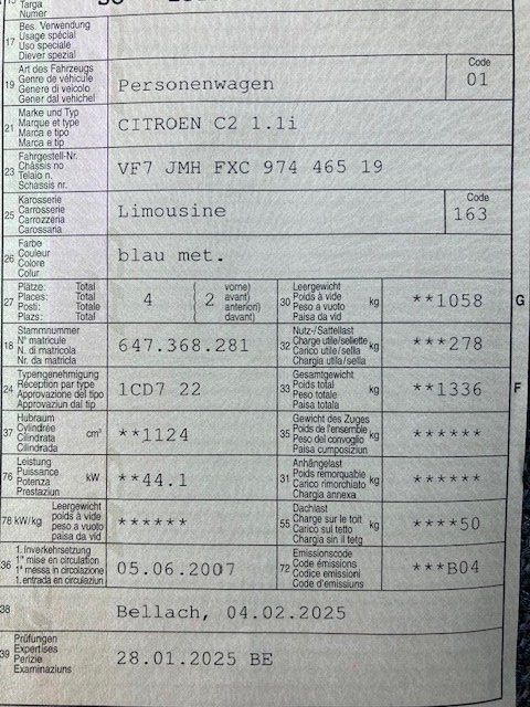 Citroën Automobili: CITREOEN C2 1.1 i – Usato da Frauenkappelen venduto da Autohaus-Bern 9