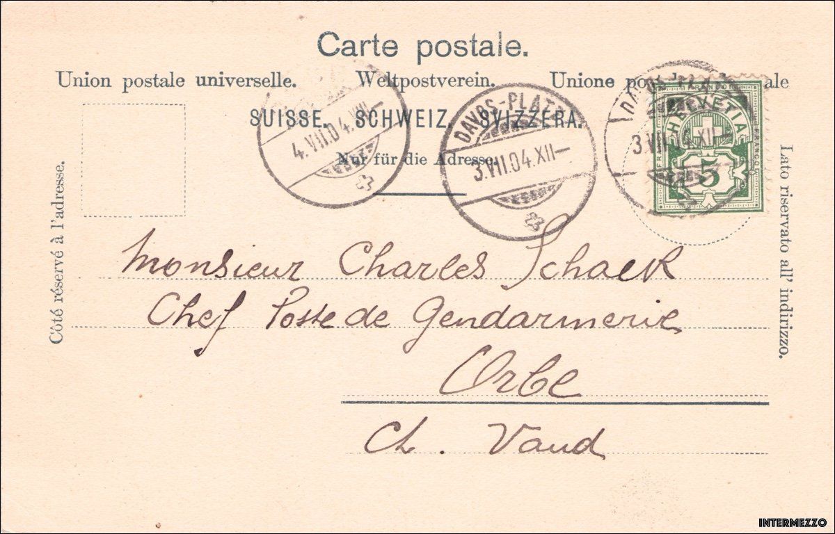 Cartoline postali: Davos // 1904 uralt // mit Schatzalp – Usato da Basel venduto da intermezzo12 1