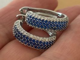 Luxus Elegante Ohrstecker Ohrschmuck  Farbe:Silber Zirkonia