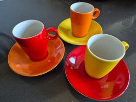 3 Annaburg Espressotassen bunt gut erhalten