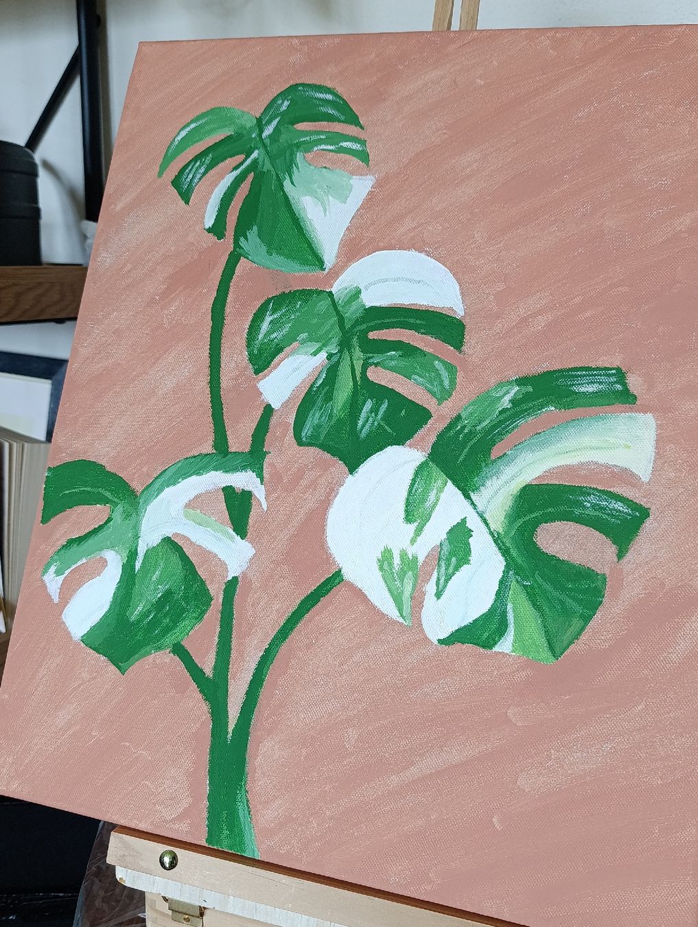 Tableaux: Monstera Variegata Acrylbild 40x50cm – Neuf (Voir description) à Baar par L.isa28 4