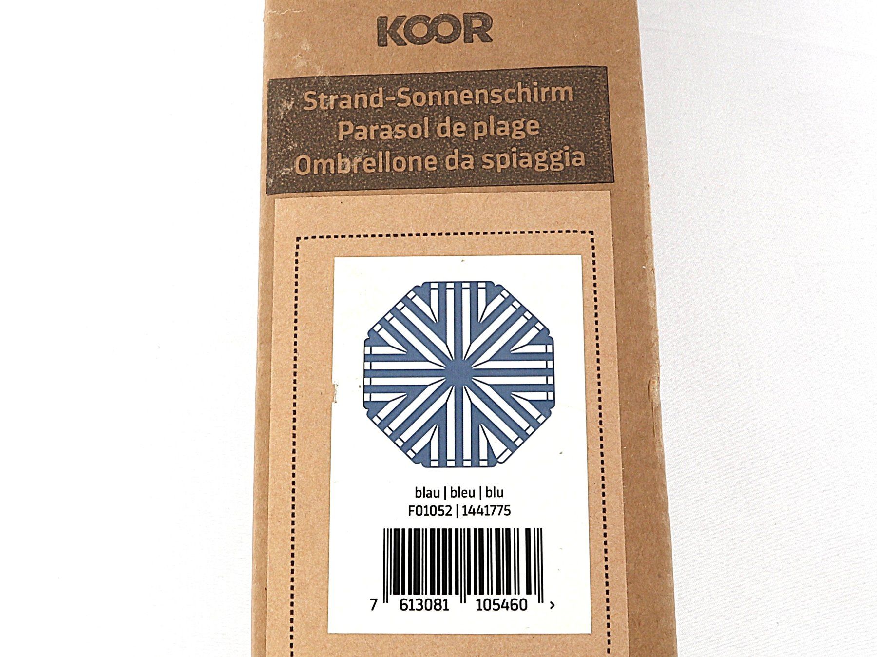 Ombrelloni: KOOR Strand-Sonnenschirm blau/weiss – Nuovo (secondo la descrizione) da Steinen venduto da Restwert_Steinen 4